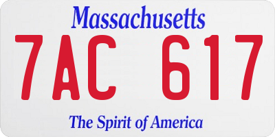 MA license plate 7AC617