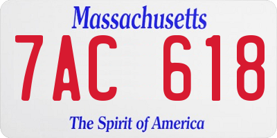 MA license plate 7AC618