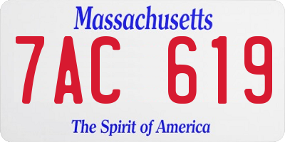 MA license plate 7AC619