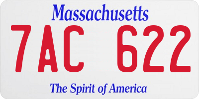MA license plate 7AC622