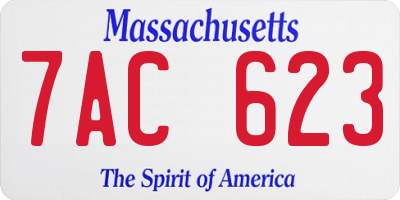 MA license plate 7AC623