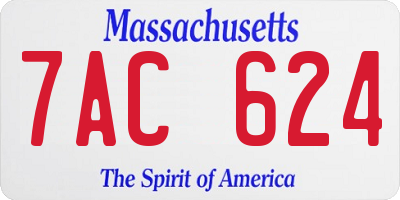 MA license plate 7AC624