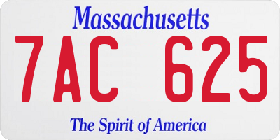 MA license plate 7AC625