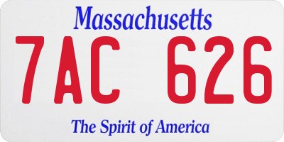 MA license plate 7AC626