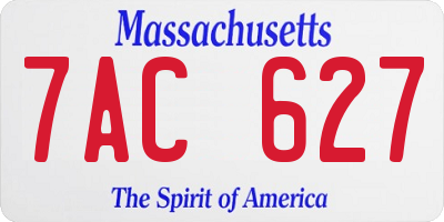 MA license plate 7AC627
