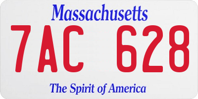 MA license plate 7AC628