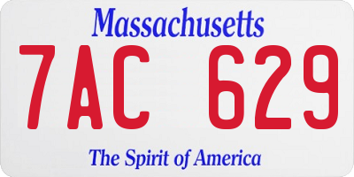 MA license plate 7AC629