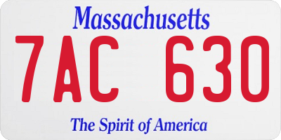 MA license plate 7AC630