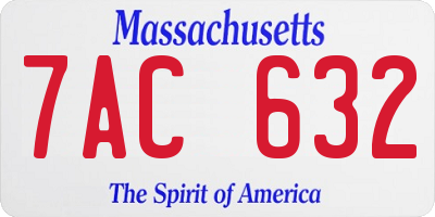 MA license plate 7AC632