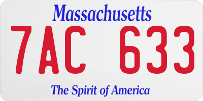 MA license plate 7AC633
