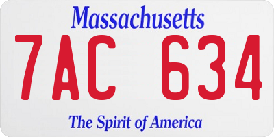 MA license plate 7AC634