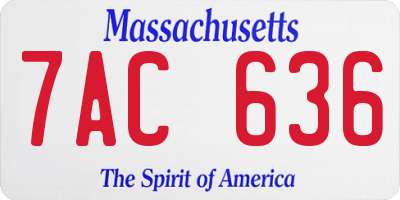 MA license plate 7AC636