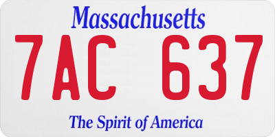 MA license plate 7AC637