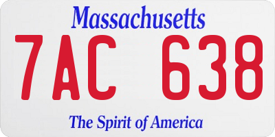 MA license plate 7AC638