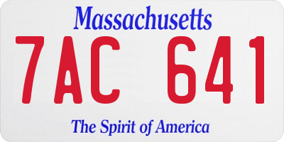 MA license plate 7AC641