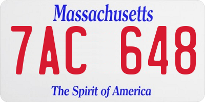 MA license plate 7AC648