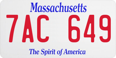 MA license plate 7AC649