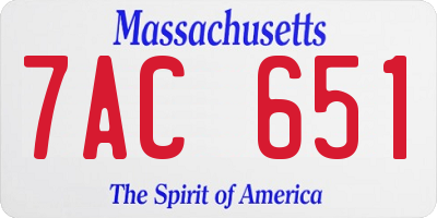 MA license plate 7AC651