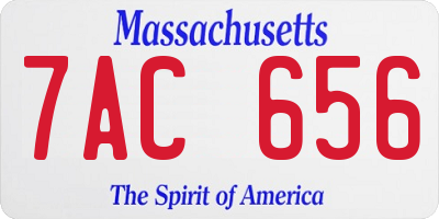 MA license plate 7AC656