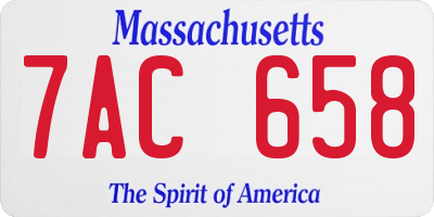 MA license plate 7AC658