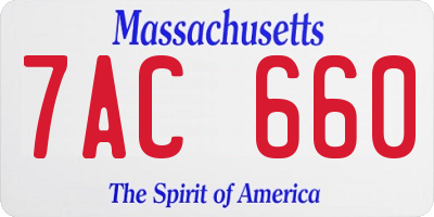 MA license plate 7AC660