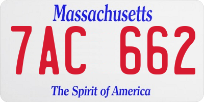 MA license plate 7AC662