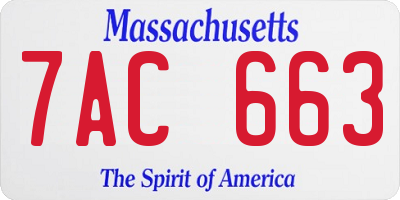 MA license plate 7AC663