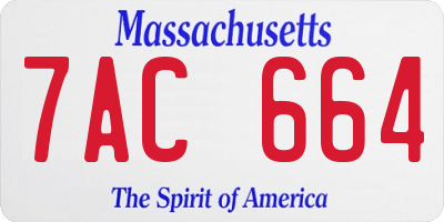 MA license plate 7AC664