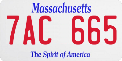 MA license plate 7AC665