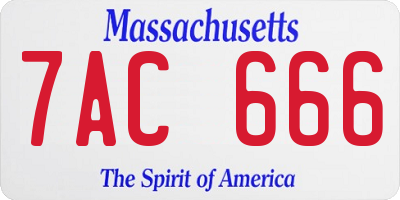 MA license plate 7AC666
