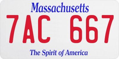 MA license plate 7AC667