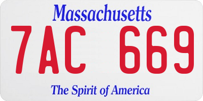 MA license plate 7AC669