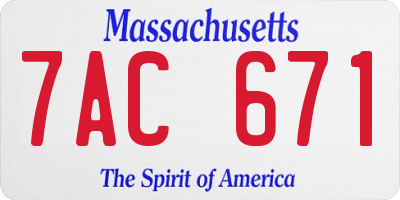 MA license plate 7AC671
