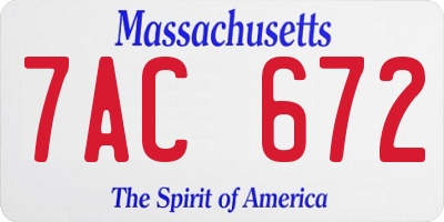MA license plate 7AC672