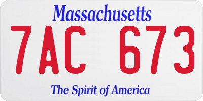 MA license plate 7AC673