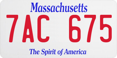 MA license plate 7AC675