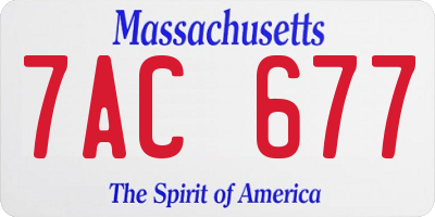 MA license plate 7AC677