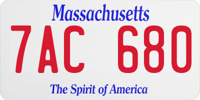 MA license plate 7AC680