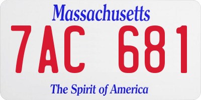 MA license plate 7AC681