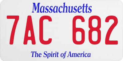 MA license plate 7AC682