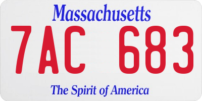 MA license plate 7AC683