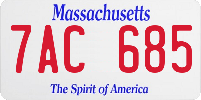 MA license plate 7AC685