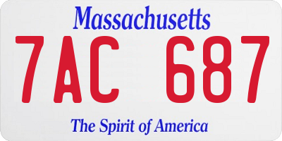MA license plate 7AC687