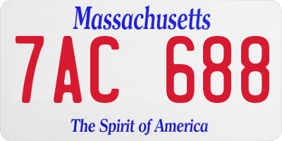 MA license plate 7AC688