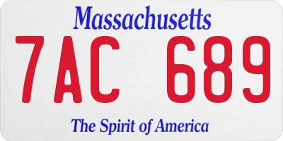 MA license plate 7AC689