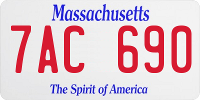 MA license plate 7AC690
