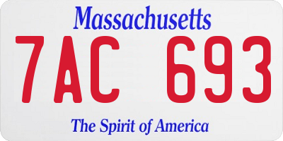 MA license plate 7AC693
