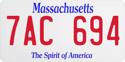 MA license plate 7AC694