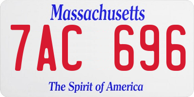 MA license plate 7AC696