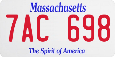 MA license plate 7AC698